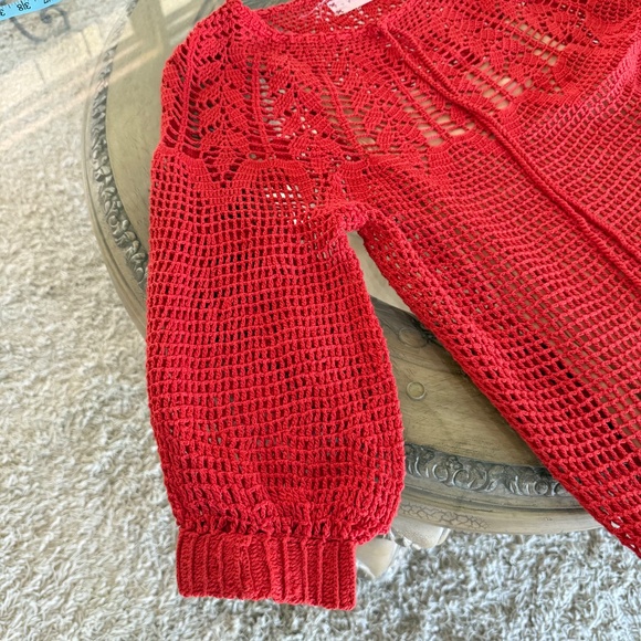 Anthropologie Korovilas Isabel Crochet Dress Small Nude Lined Boho Beachy - Picture 10 of 15